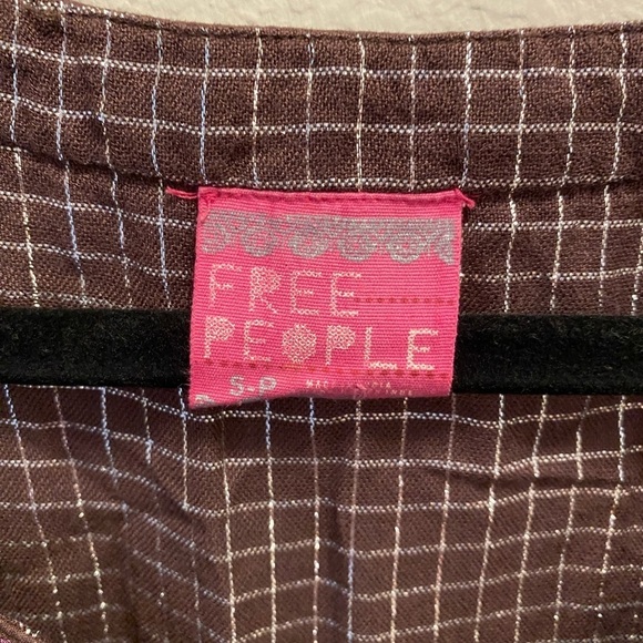 Free People Bohemian Style Embroidered V-Neck Sequined Blouse - Picture 6 of 8